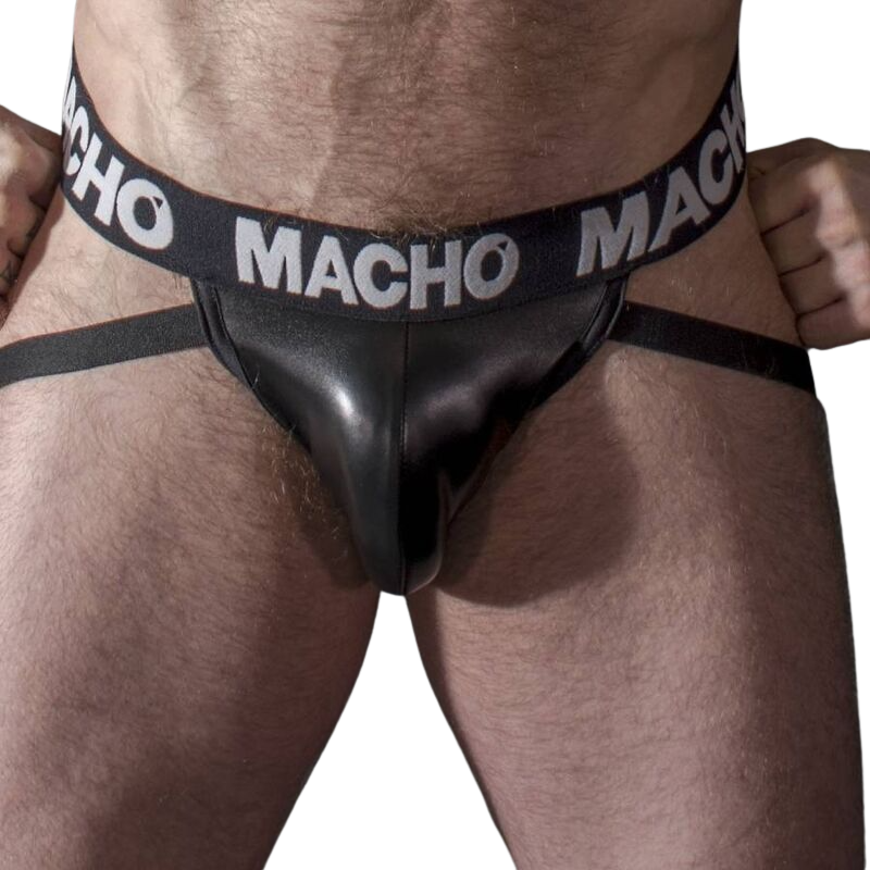 MACHO – MX25NC JOCK BLACK LEATHER  S
