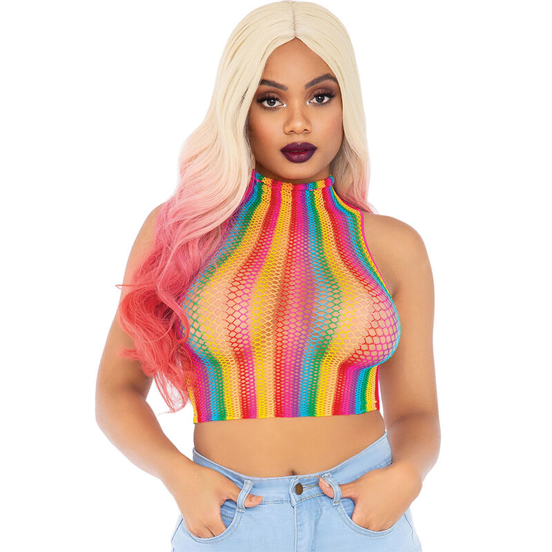 Top Sexy Leg Avenue a Rete Multicolore