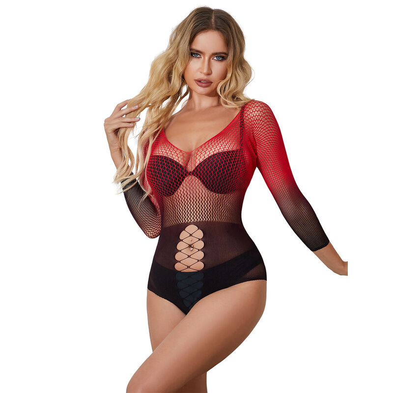 Bodystocking Subblime 952259 Rosso E Nero Taglia Unica