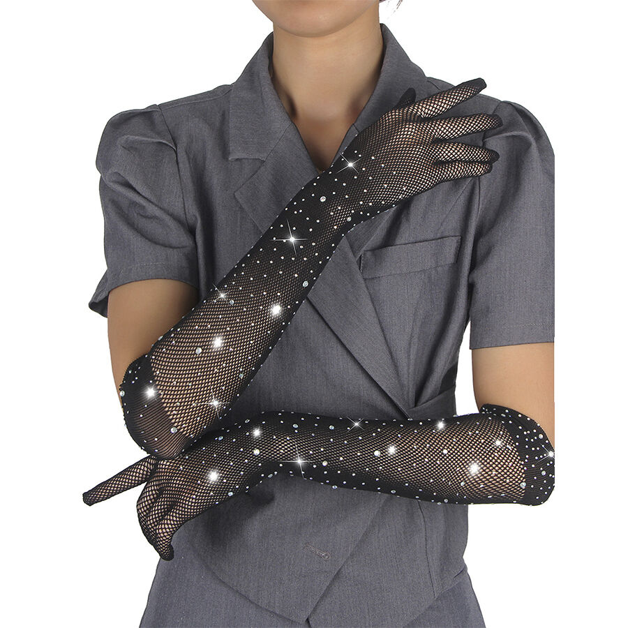 SUBBLIME – 957469SHINE GUANTI TRASPARENTI NERI S/M