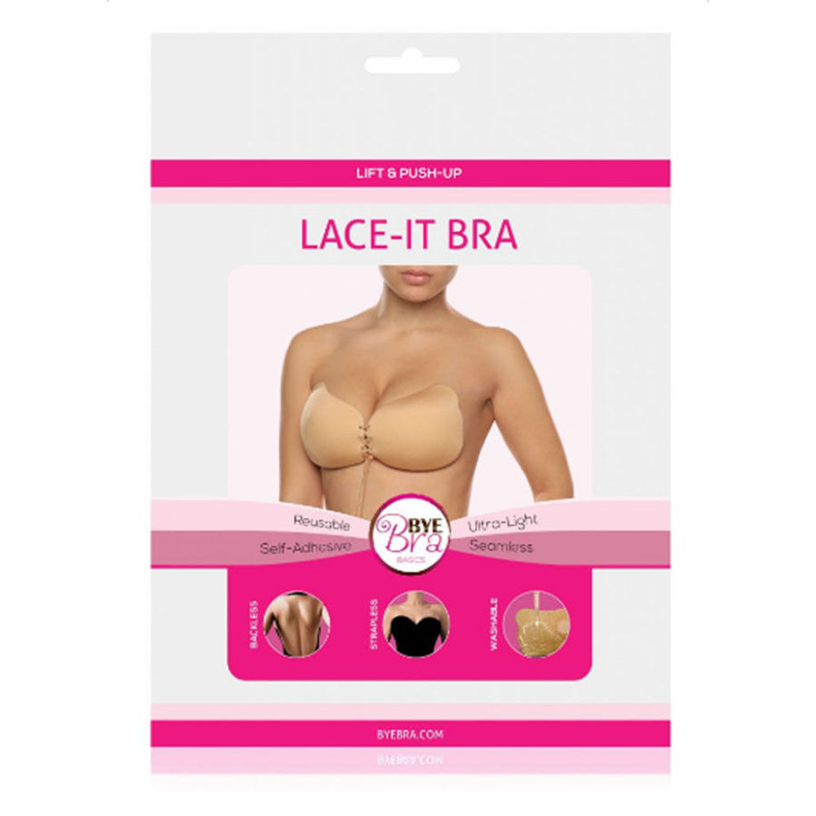 Reggiseno Senza Spalline Bye Bra in Pizzo coppa C nero